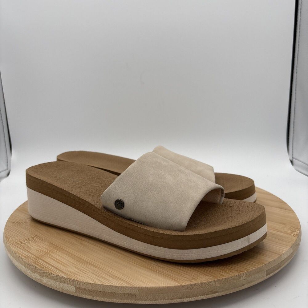 Cobian Seville Slide Wedge Slide Sandals Taupe Women’s US 9 Comfort NWOB
